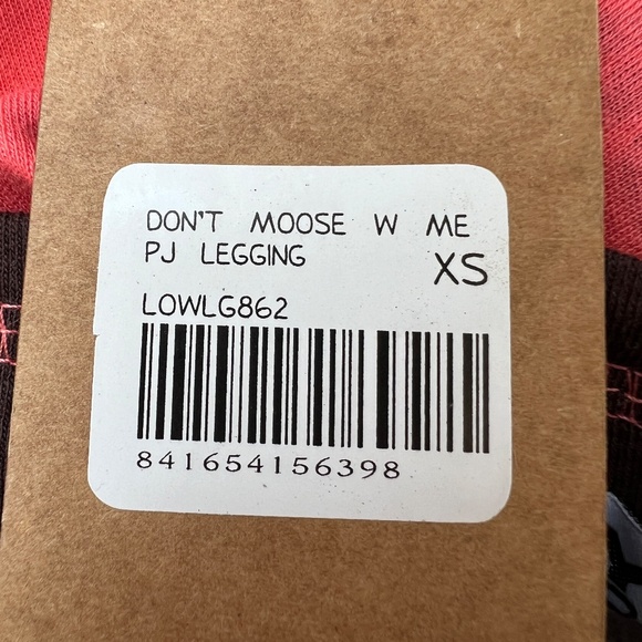 New LAZY ONE Canada PJ Leggings Moose Bottoms Size XS Dont Moose With Me Peach - Picture 7 of 7